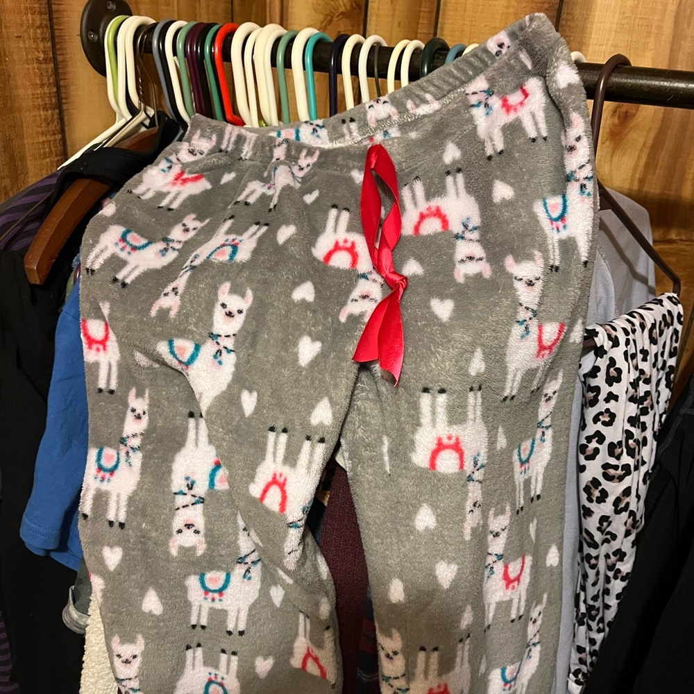 Cozy Gray Llama Kids Pajamas